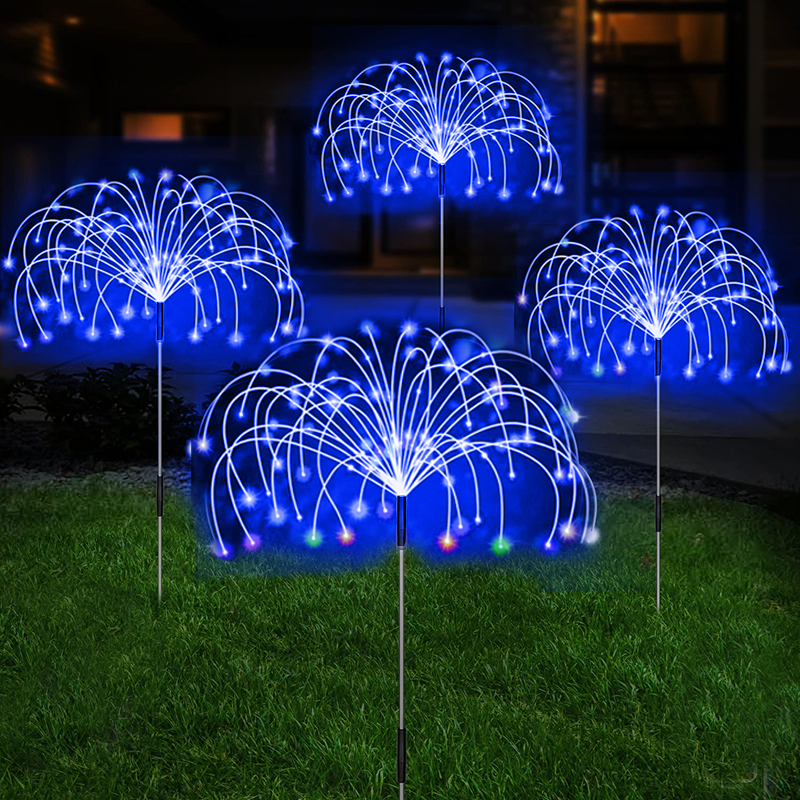 Led Solar Vuurwerk Lamp Buiten Tuin Decor Pad Kerstverlichting Waterdichte Kerst Tuin Balkon Patio Gazon Zonne-Energie Licht: RGB / 0-5W