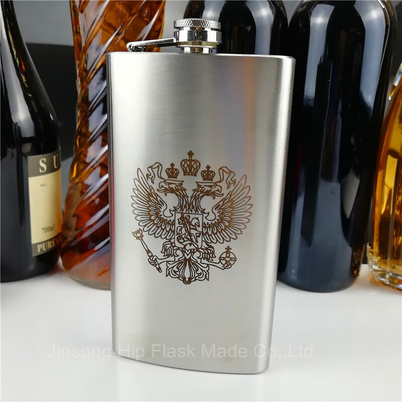 Lead -free 12oz whiskey flask stainless steel flask ,black and silver