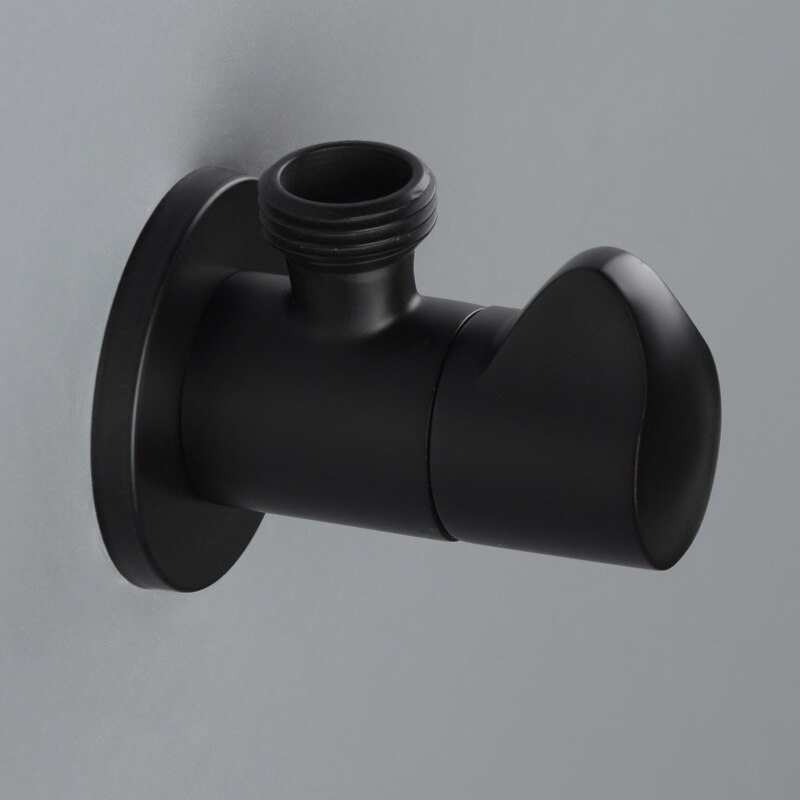 Beiluode sort vinkelventil til toilet messing kobberventil vinkelventil til køkken badeværelse toilet koldt vand stopventil  jf105