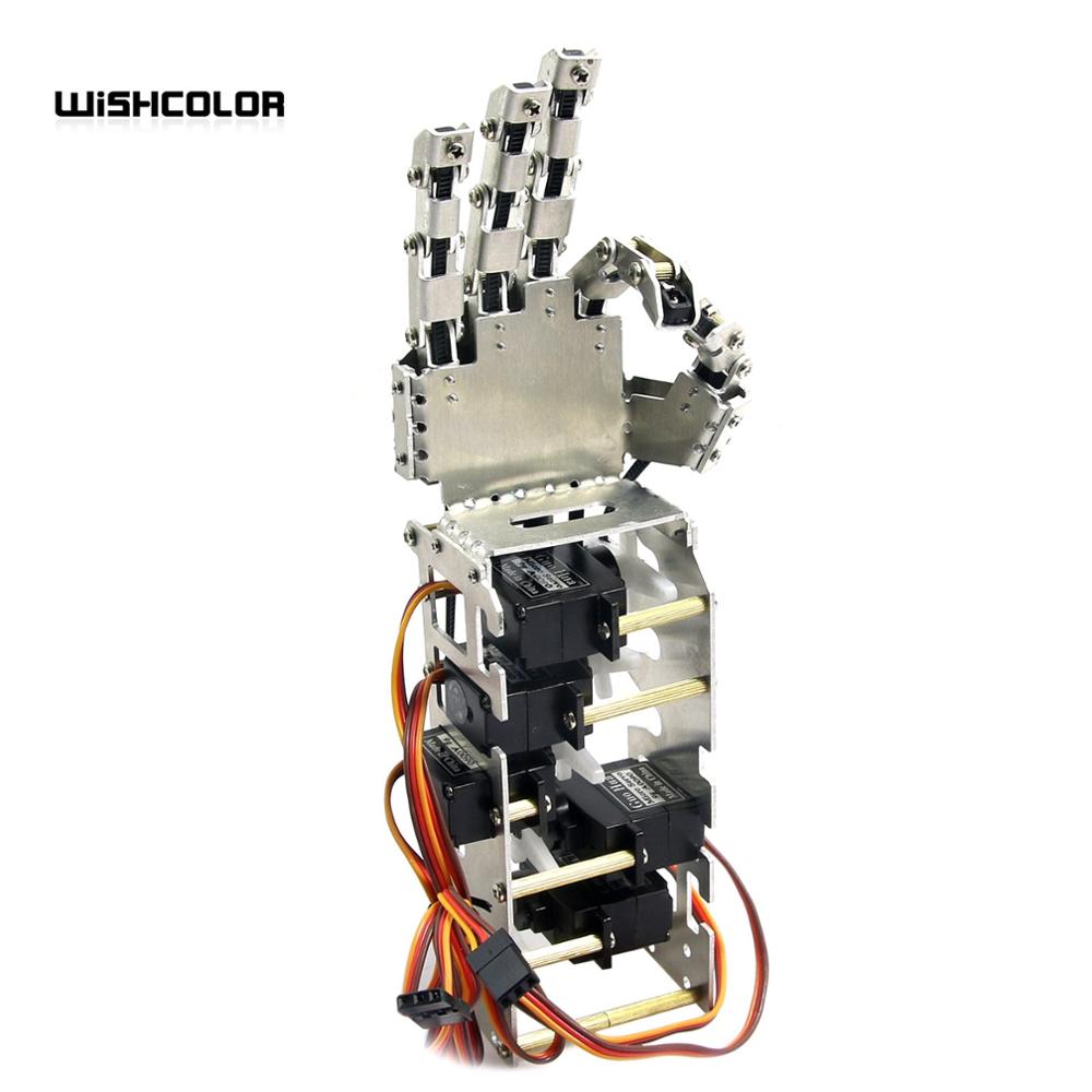 5 dof humanoide femfingers metalmanipulatorarm venstre + højre hånd med  gs9018 servoer til robot diy
