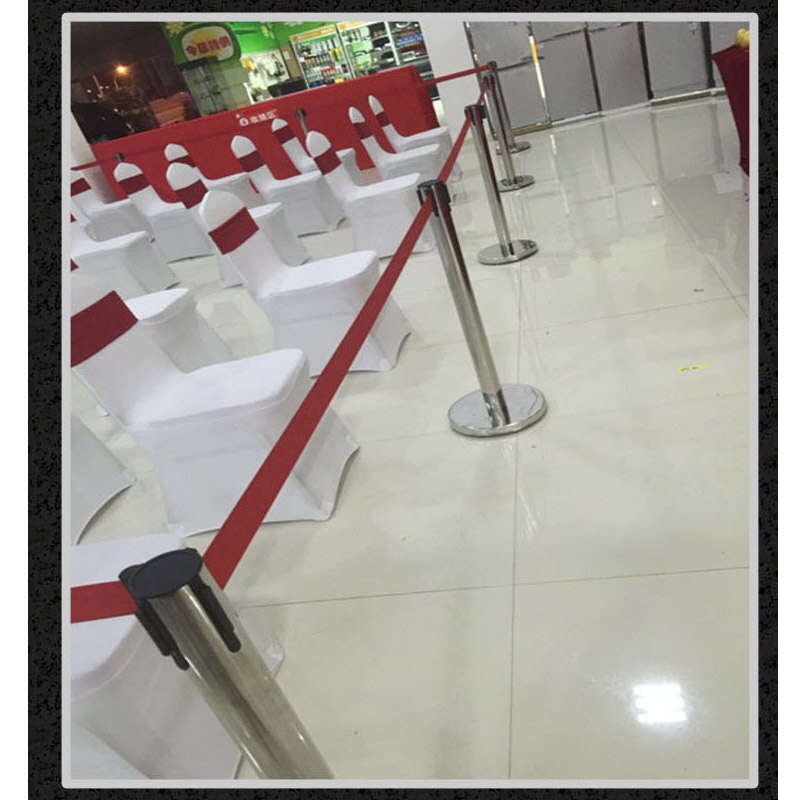 3Meters Stainless Steel Warning Line Traffic Queue Barrier Post Crowd Control Barrier 2pcs a Pair for