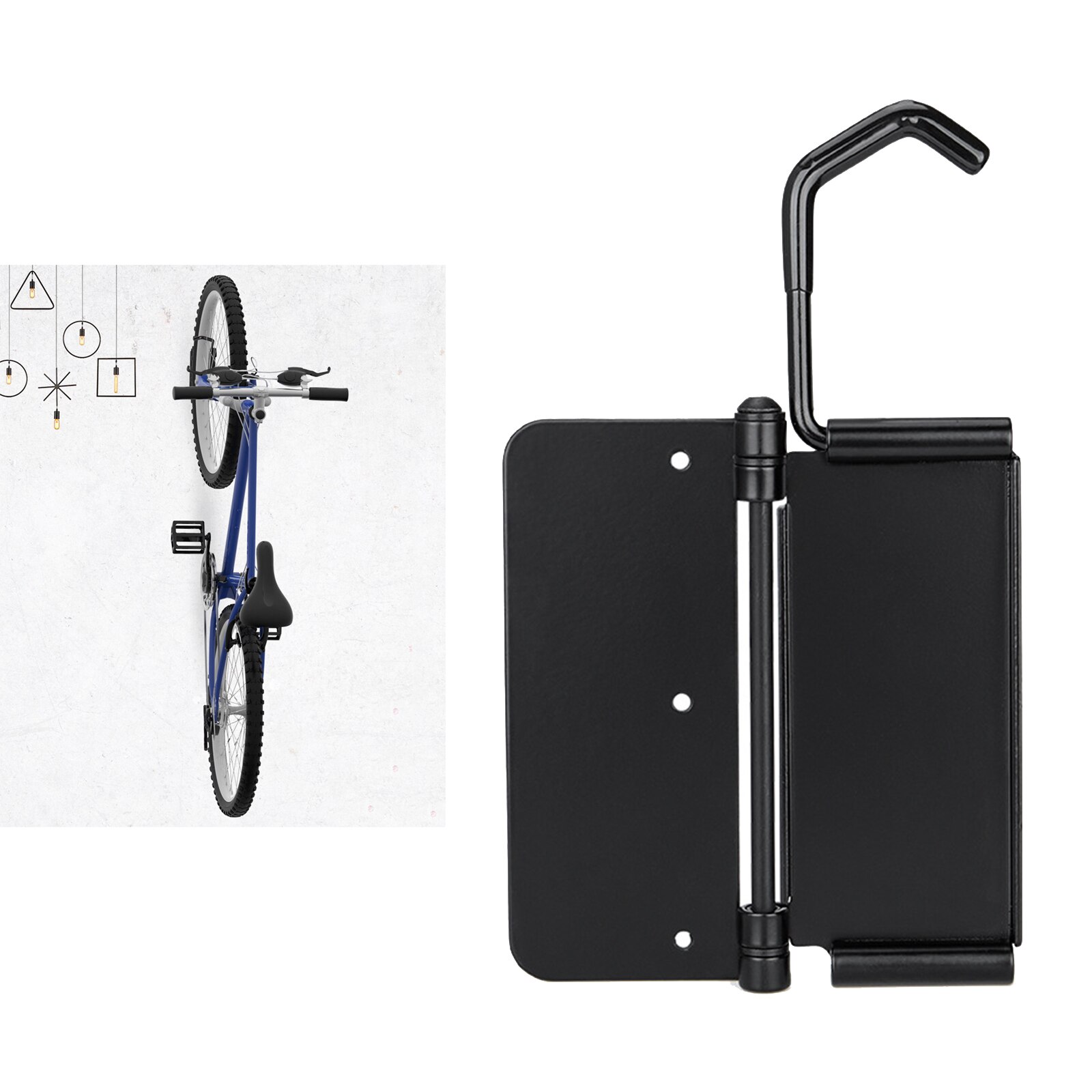 Foldable Bike Wall Mount Rack Bicycle Indoor Storage Hook Hanger