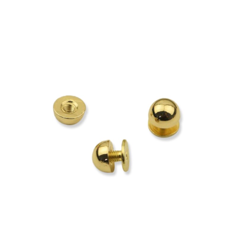 20Pcs 8mm DIY Strap Rivet Screw Mushroom Dome Bolt Round Head Screws Punk Metal Nails Fabric Button for Luggage Garment Bag Shoe: golden