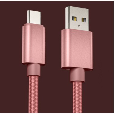 1m 2m 3m USB Type-C Data Cable Fast Charging Transfer Data For Huawei P10/P20/P30 Xiaomi Honor Mobile Phone Nylon Digital Cables: Rose Gold Type-C / 1m