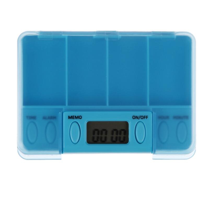 Intelligent Timing Daily Reminder Alarm 4 Days Medicine Pill Box Container Tablet Storage Splitters Reminder Pill Box: Default Title