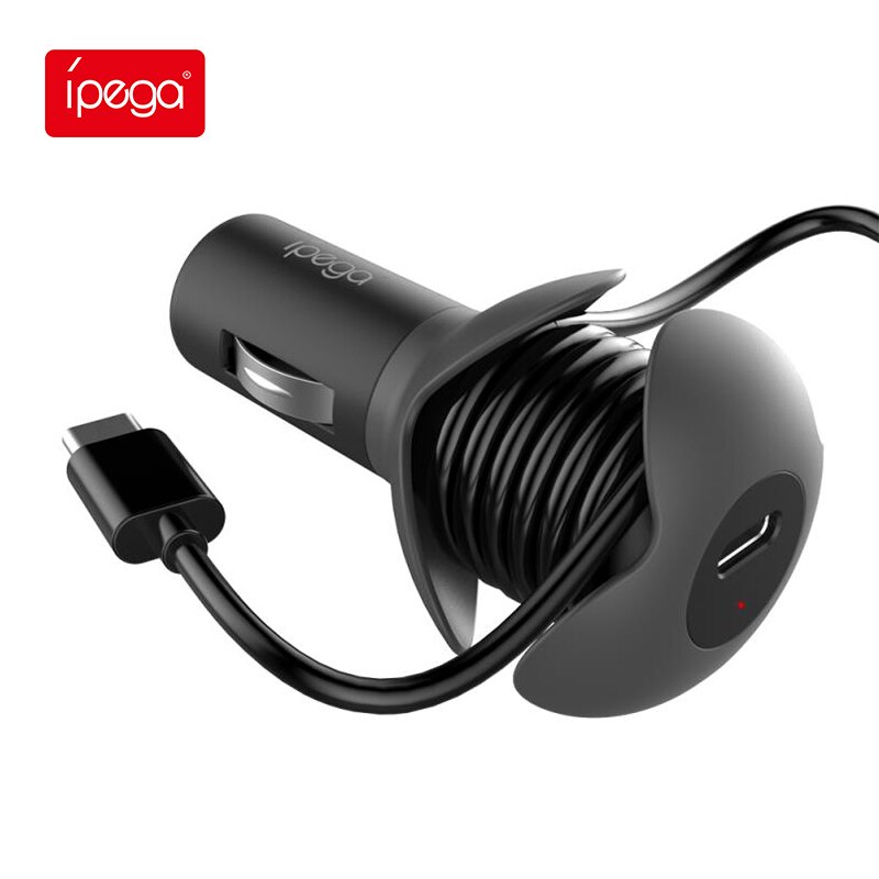 Ipega 12V Auto Ladegerät praktisch Schnelle Ladung Typ-C Anschluss Adapter in Auto schnell aufladen Auto Ladegerät Universal- Schalter