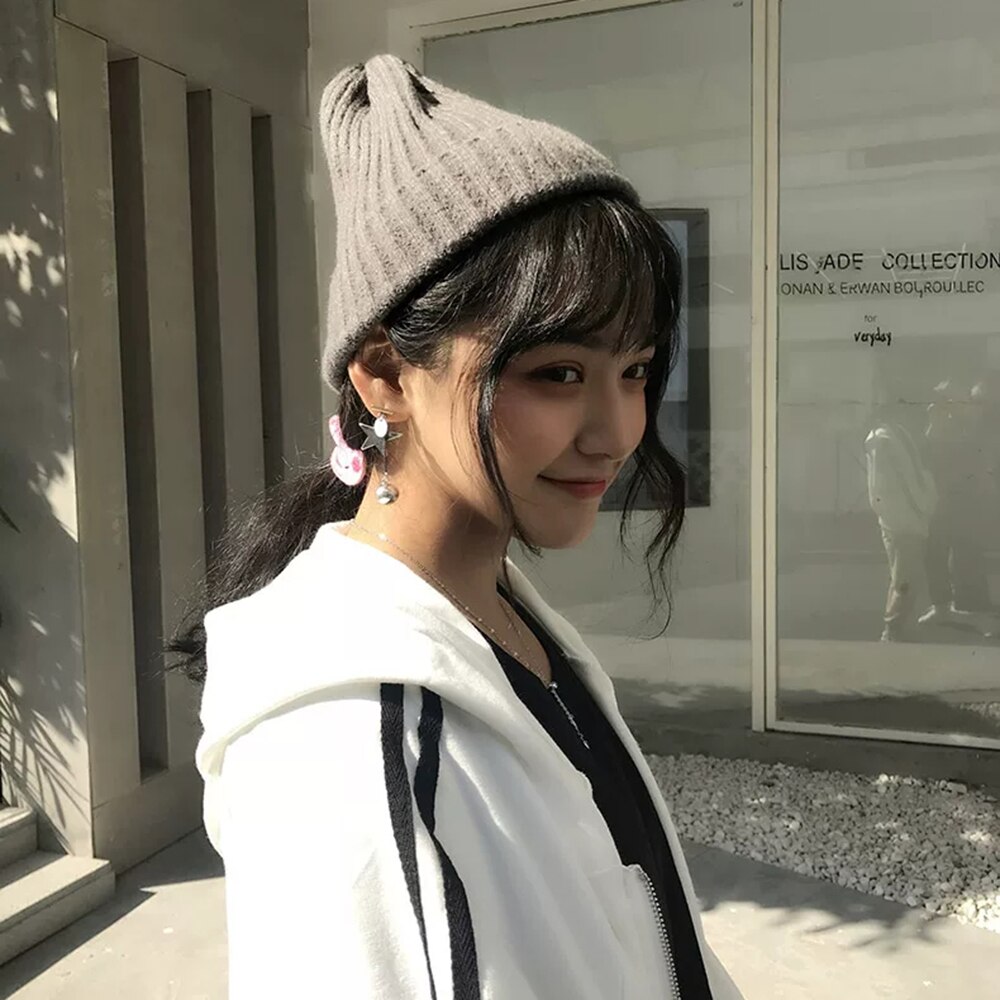 Vinterhatte til kvinder mænd strikket hue stribet ... – Grandado