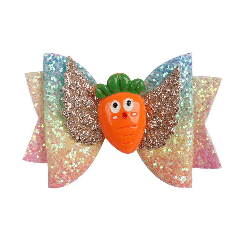 3.5inch Cute Hairgrips Glitter Hair Bows with Clip Dance Party Bow Hair Clip Girls Hair Accessories: 1