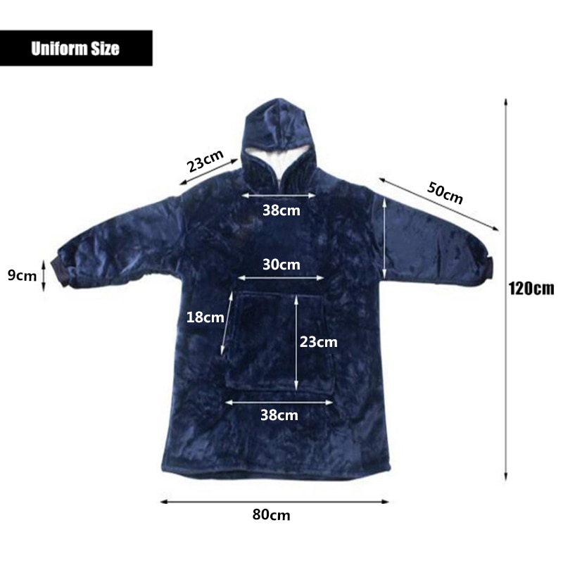 Winter Blanket with Sleeves Oversized Hoodie Fleece Warm Hoodies Sweatshirts Giant TV Blanket Hoody Robe