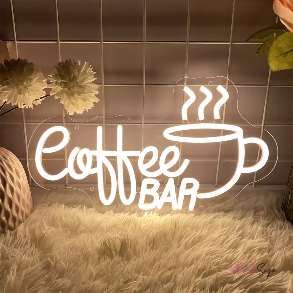Neonskylt för kaffe kafé neon led-skylt för café cafeteria restaurang lysande företagsskyltar hemväggdekorationer lampor: Grön / 3w