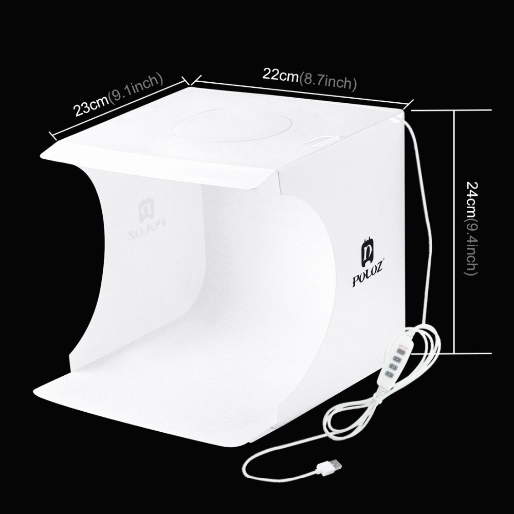 PULUZ 20/30cm Lightbox Mini Foldable Photo Studio Box Photography LED 30cm Lightbox Studio Shooting Tent kit &amp; 6 Color Backdrops: PU5023 20cm