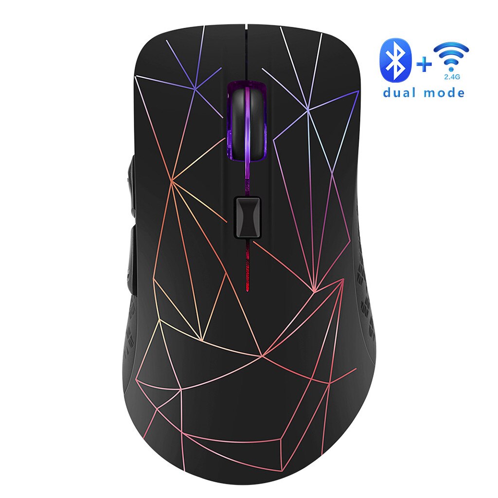 CARPRIE Wireless Mouse - Rechargeable Ergonomic 2.4GHz USB Bluetooth Optical Mouse for Laptop PC Gaming: Default Title