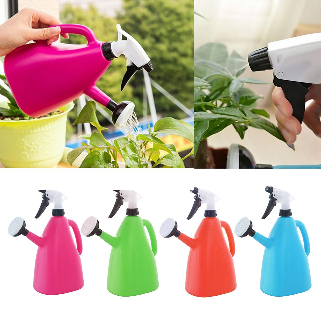Regadera duradera 2 en 1 con pulverizador, rociador de riego manual, 1 litro multifuncional para jardín interior y exterior