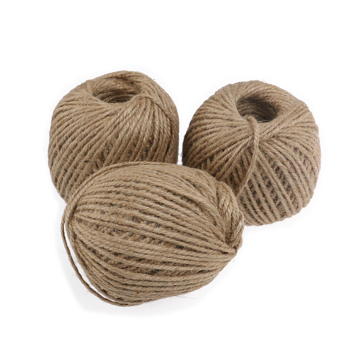 3 Rolls of 55M Natural Jute Twine for DIY Arts and Crafts / Industrial Packing Materials / Gardening Applications
