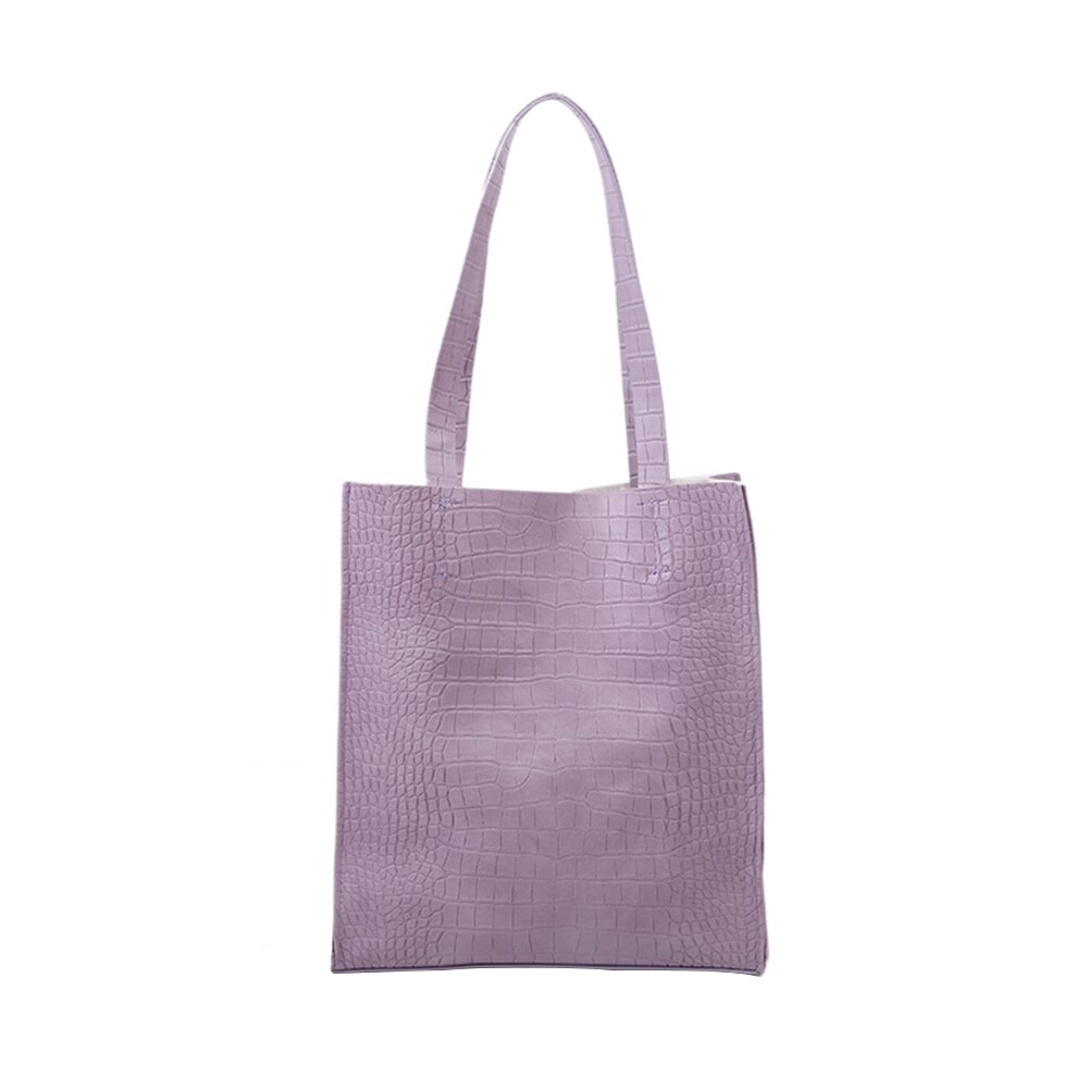 Portátil bolsa de ombro feminina tote clássico textura design criativo chique durável plutônio grande capacidade senhora bolsa de compras: ROXO