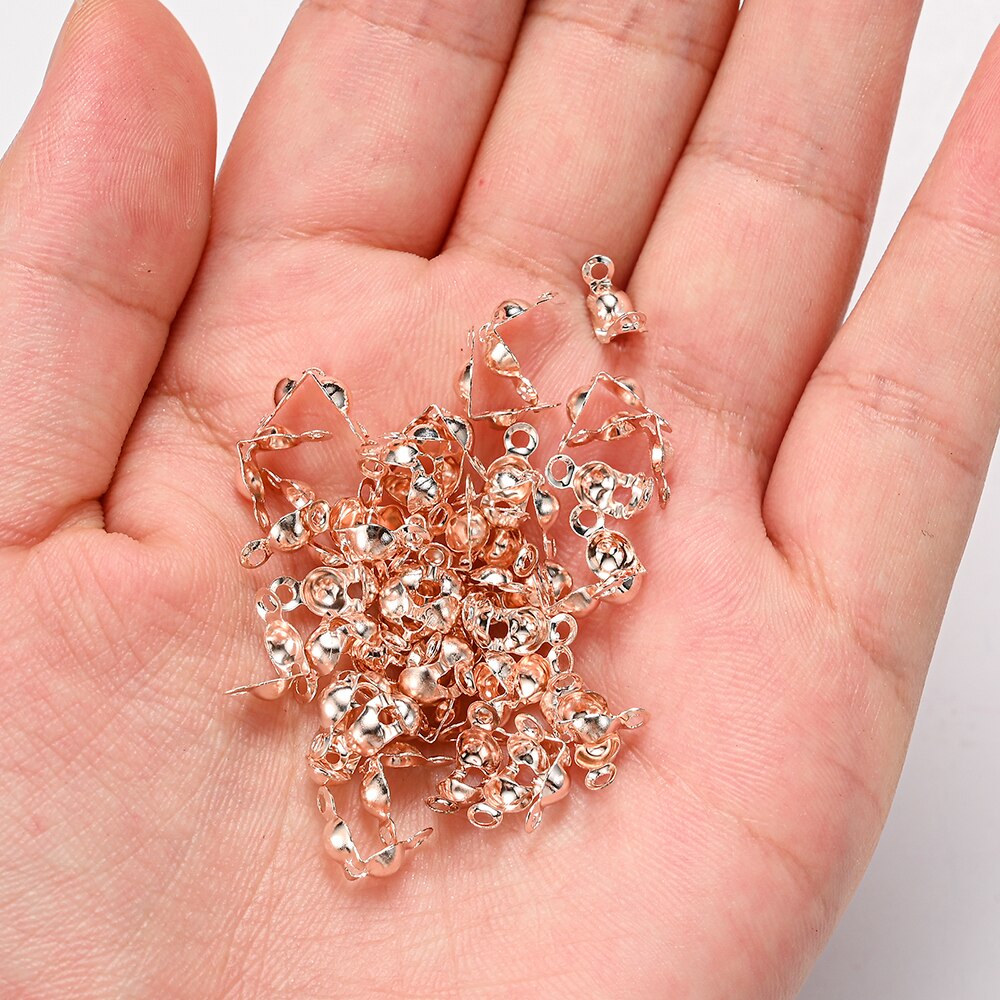 200 Stks/partij Rvs Connector Sluiting Fitting 4*8Mm Ball Chain Calotte End Crimps Kralen Connector Voor Diy sieraden Maken