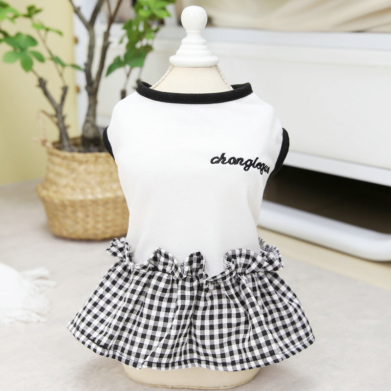 Vestidos a rayas para perros, ropa de verano para perros, falda de princesa de encaje para cachorros, bonito vestido de gato con puntos, disfraces para mascotas, ropa para Chihuahua