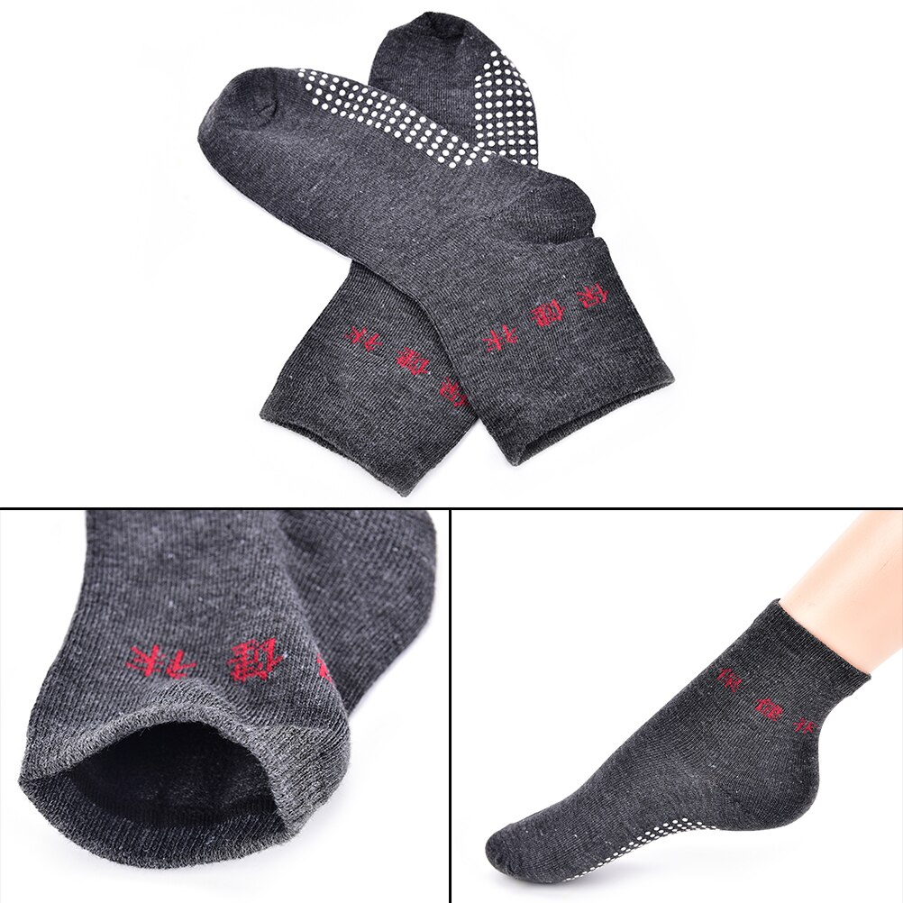 1 par varme turmalin sokker automatisk varme ankel massage sok fod massager langt infrarød anti kold turmalin sokker