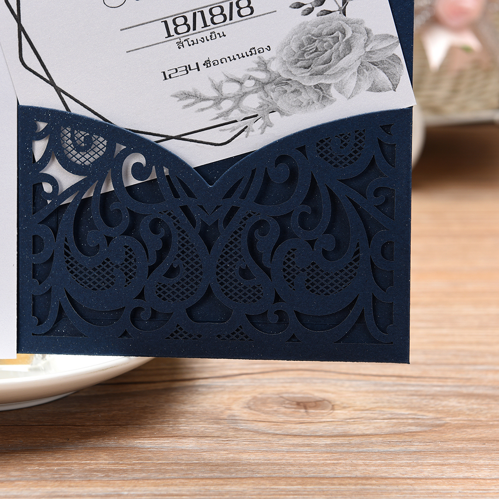 Pearl Paper Wedding Cards with Blank Inner Sheet 10PCS Invitations Cards For Wedding Birthday Wedding Invitations Cards