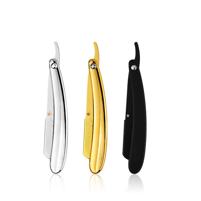 Men&#39;s Shaver Straight Beard Shaving And Care Razor Knife Gold Plating Barber Hairdressing Razor Tool Holder