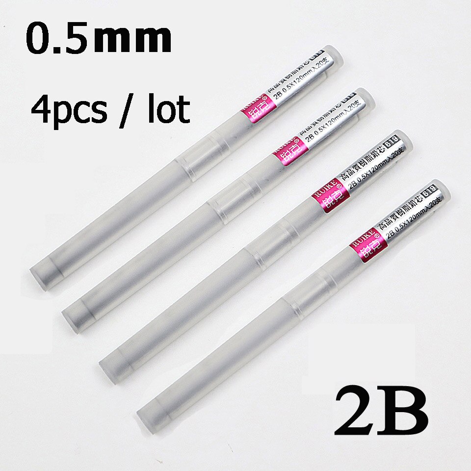 4pcs/lot Mechanical Pencil Lead Refills 2B 0.5mm 120mm Long Drawing Special Leads School Product Supplier: 4pcs 0.5mm