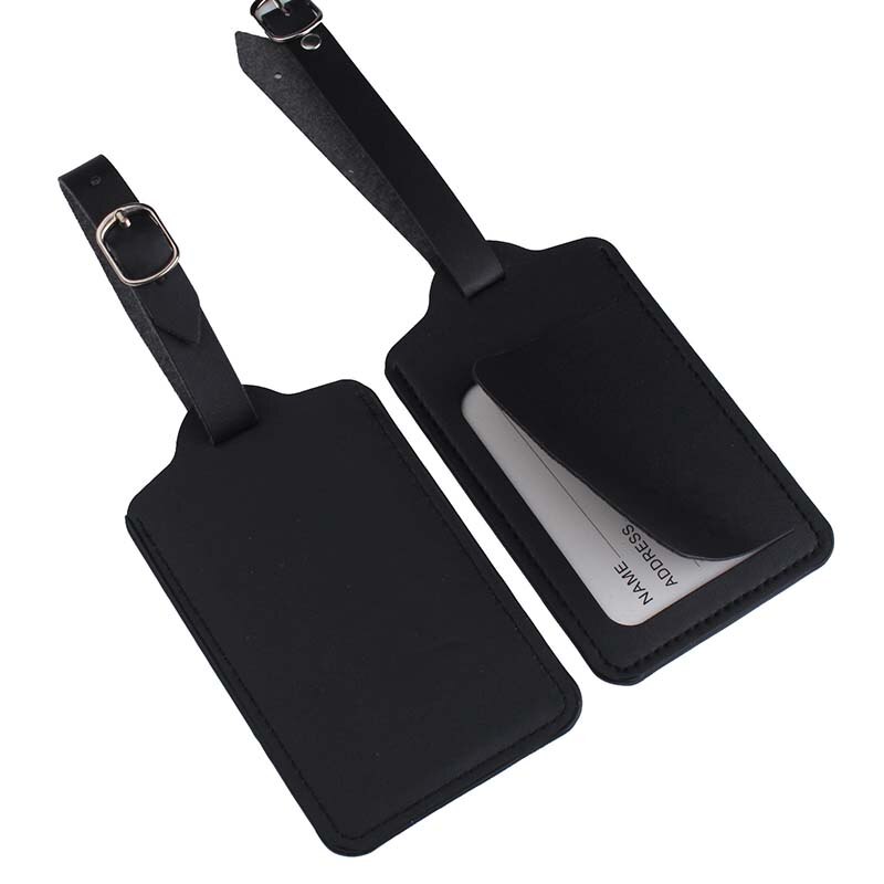 2 pièces/ensemble couverture de passeport noir et blanc étiquette de bagage en cuir PU pour accessoires de voyage étui étiquette porte-passeport