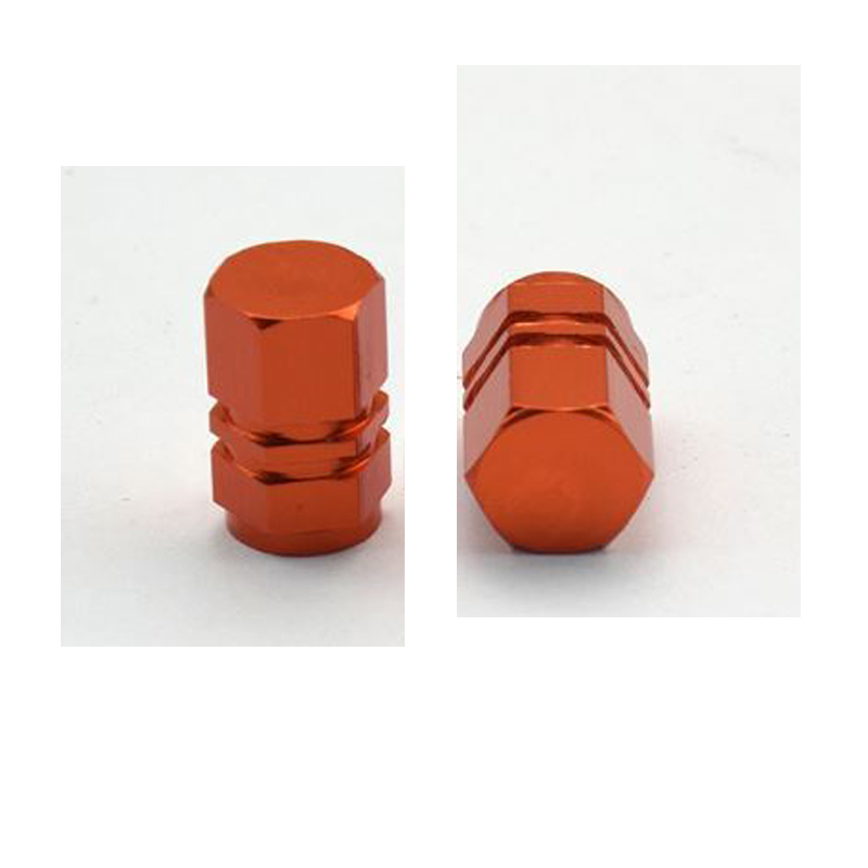 Color Aluminum Alloy Valve Cap Bike Cap Bike Bicycle Cycling Tire Leak Valve Cover Gas Nozzle 10 Colors Bicycle Accessories: 2Pcs Orange