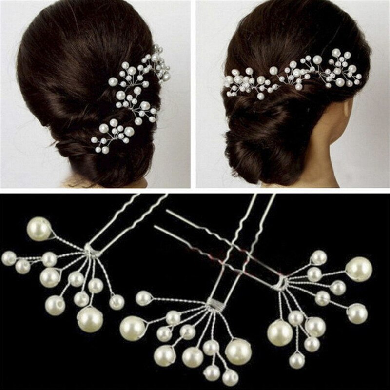 5 pc Simulate Pearl Hairpins Hairstyles Wedding Bridal Hair Pins Hair Jewelry Accessories Hairwear Girls Hair Clips For Women