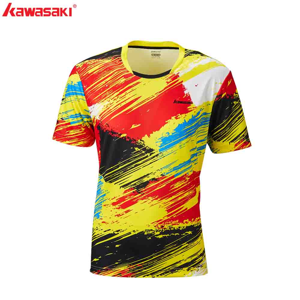 Kawasaki, camiseta de fútbol de bádminton para hombres, camisetas de tenis de mesa profesionales de secado rápido con cuello redondo, ropa deportiva de manga corta ST-R1232