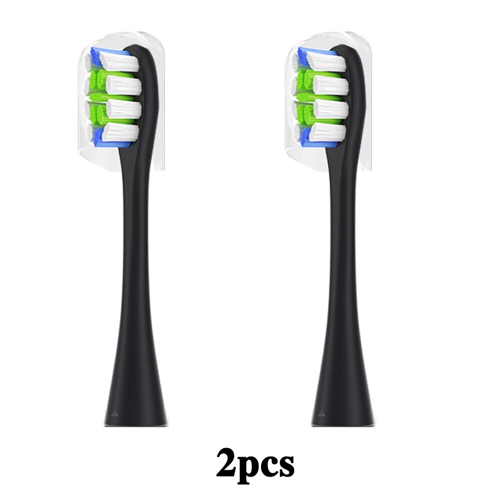 Udskiftning af elektriske tandbørstehoveder til oclean sonisk elektrisk tandbørste x / x pro / z1/  se / en dybe rengøringsbørstehoveder: 2 sorte