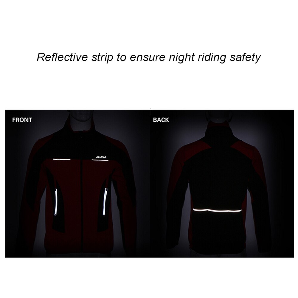 Lixada hiver hommes plein air cyclisme veste thermique respirant confortable à manches longues manteau résistant à l'eau vêtements de sport d'équitation