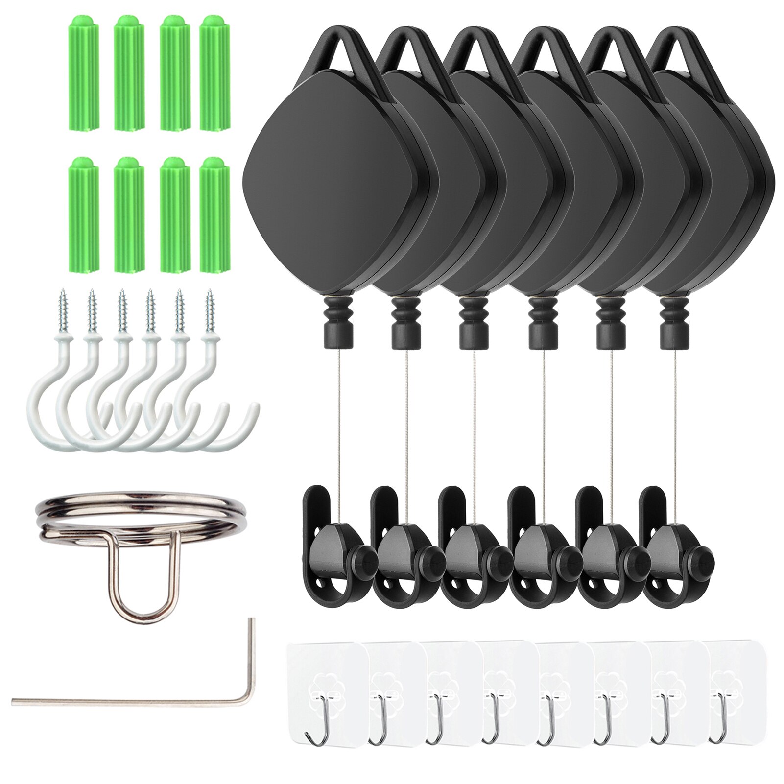 VR Cable Management System Ceiling Pulley VR Accessories For HTC Vive Pro/Oculus Rift/ Oculus Quest Link/Oculus Quest 2: 6PCSBlack