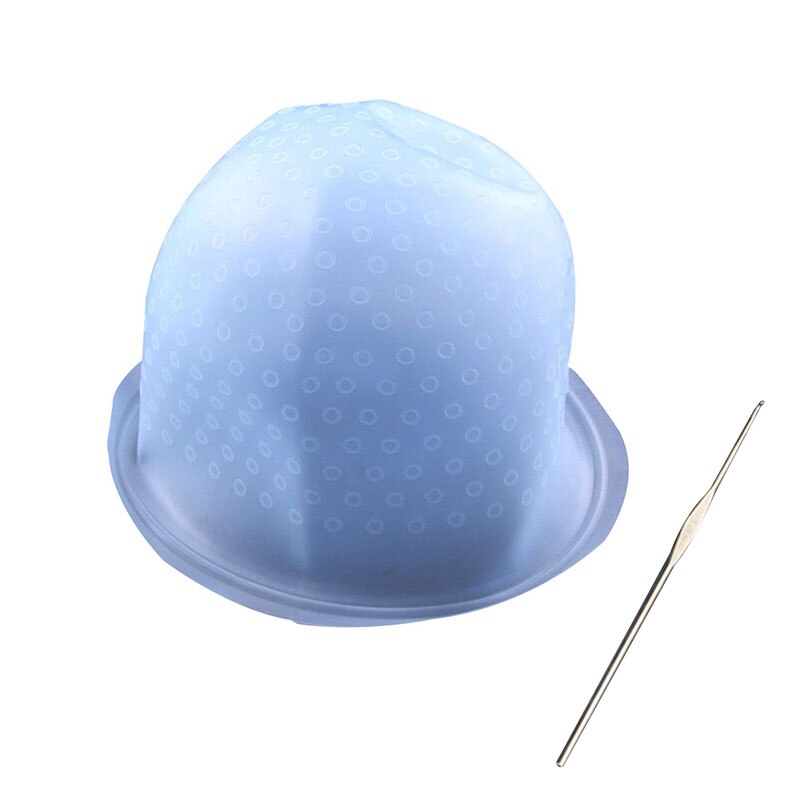 Gorro de silicona reutilizable para tinte, para el Color del cabello, destacando la peluquería con aguja M88: Blue