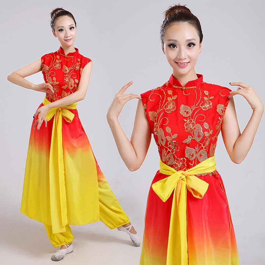 Yangko Dance Costume Chinese Folk Dance Custom Chiness Traditional Dress for Women: XXXL