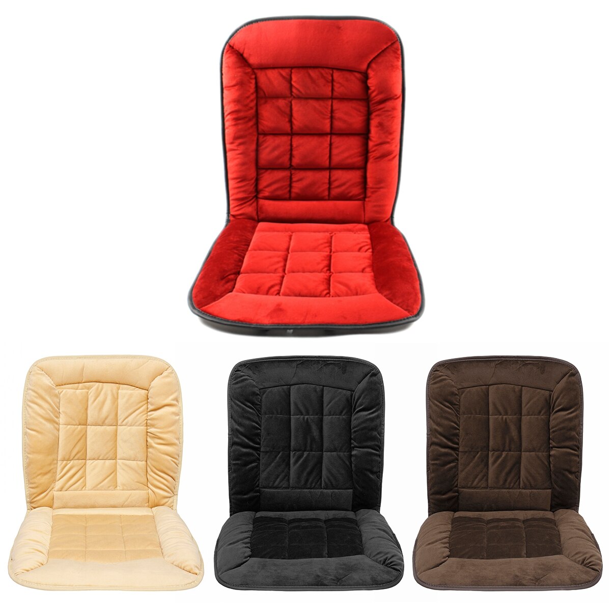 Housse de siège avant de voiture en peluche 2 pièces 4 couleurs universel tissu noir fourrure accessoires intérieurs coussin style hiver housse de siège