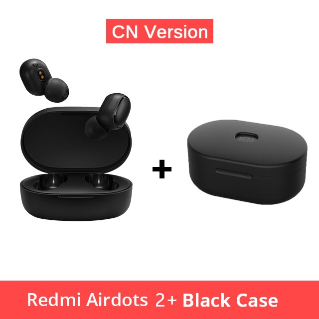 Original Xiaomi Redmi Airdots 2 TWS Wireless Earphone Earbuds Voice Control Bluetooth 5.0 Noise Reduction Tap AI Control: Airdots 2 n Black