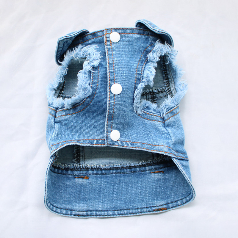 Summer Dog Denim Vest For Small Medium Dogs Puppy Shirt Cat Jeans Vest Harness Pet Clothes Walking Chest Strap with D-Ring