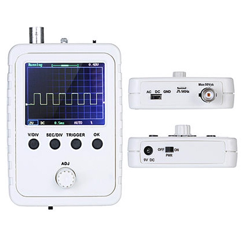 LCD Digital Oscilloscope With Probe DIY Kit Electronic Measuring Instruments Adjustable Mode Testing Max Min Average Value