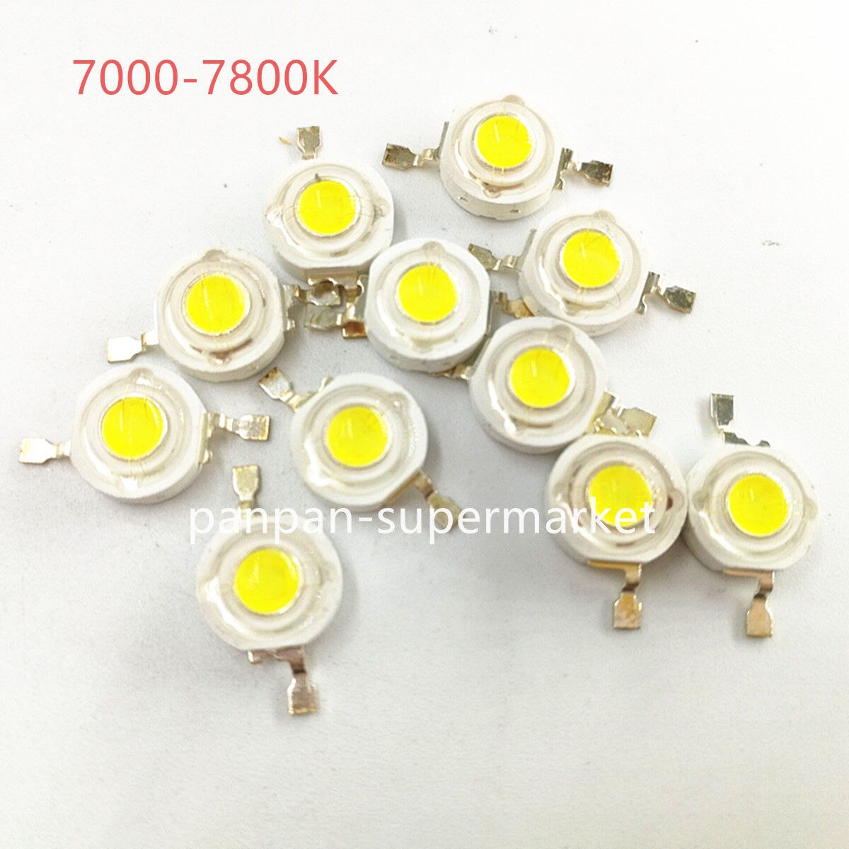 Diodo LED de alta potencia, Chip SMD blanco 7000-7800k con 20mm, 3W, 50 Uds.