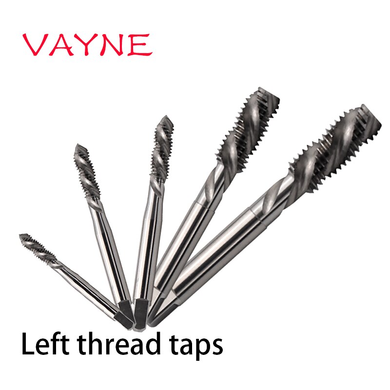 HSSE Left Hand Fine Thread Spiral Fluted tap M3 M4 M5 M6 M7 M8 M9 M10 M12 X0.35L X0.75L X1.25L X1.5L Machine Screw Thread taps