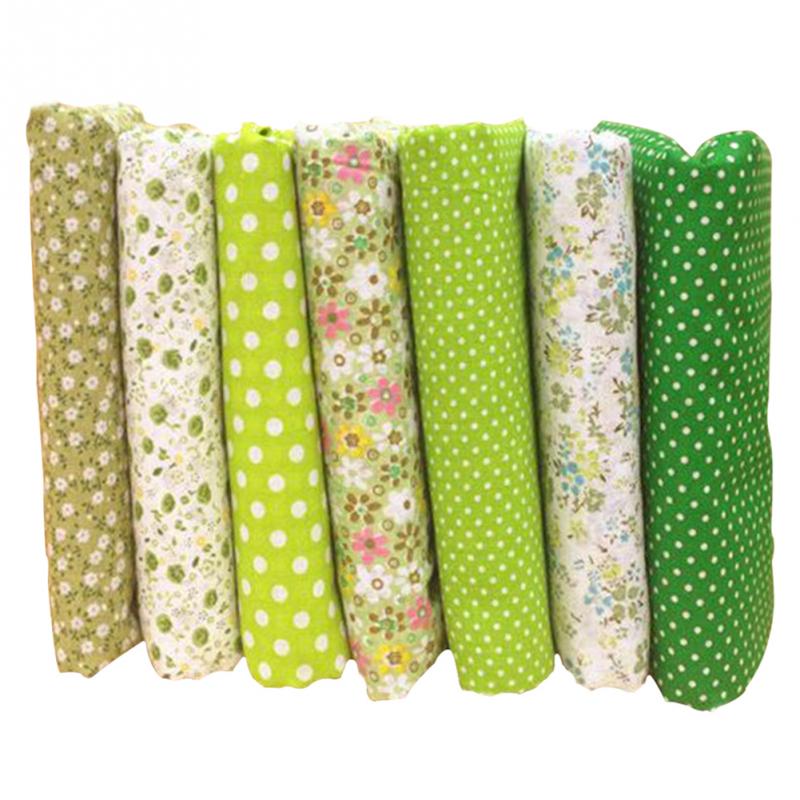 7 stks/partij Bloemen Serie Twill Katoen Stof, Patchwork Doek, DIY Naaien Quilten Fat Quarters Materiaal Voor Baby & Kind: Green