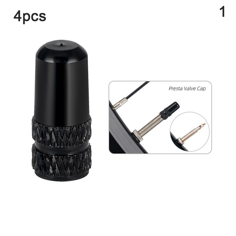 4pcs Aluminum Bicycle Tire Valve Cap Ultralight Mountain Road Bike Tyre Cap Schrader/Presta Tire Valve Protector MTB Accessories: A1