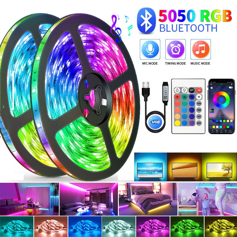 5 M 10 M 15 M 20 M RGB 5050 Licht Dekorieren Lampe Bluetooth USB Fee Licht LED Infrarot Steuerung flexible Lampe Band LED Streifen
