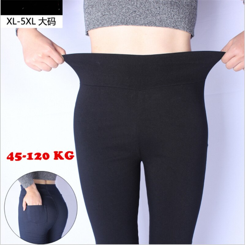 Høj stretch damebukser bomuld dame blyantbukser højtaljede bukser pantalon femme plus størrelse 5xl