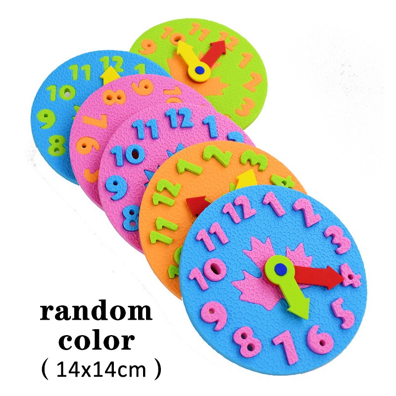 Baby DIY Manual Eva Clock Toys Math Game Cognitive Digital Clock Toys Teaching Aids Kids Puzzle Toys For Teaching Kindergarten: Default Title