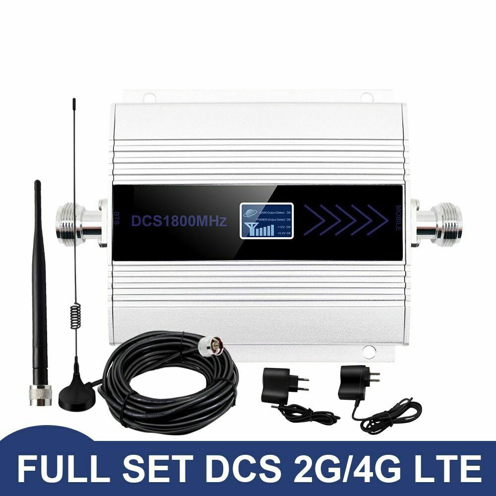 DCS 1800MHZ GSM 1800 2g 4g LTE Cell Phone Signal Repeater Booster Mobile Phone Signal Amplifier + Indoor Outdoor Antenna