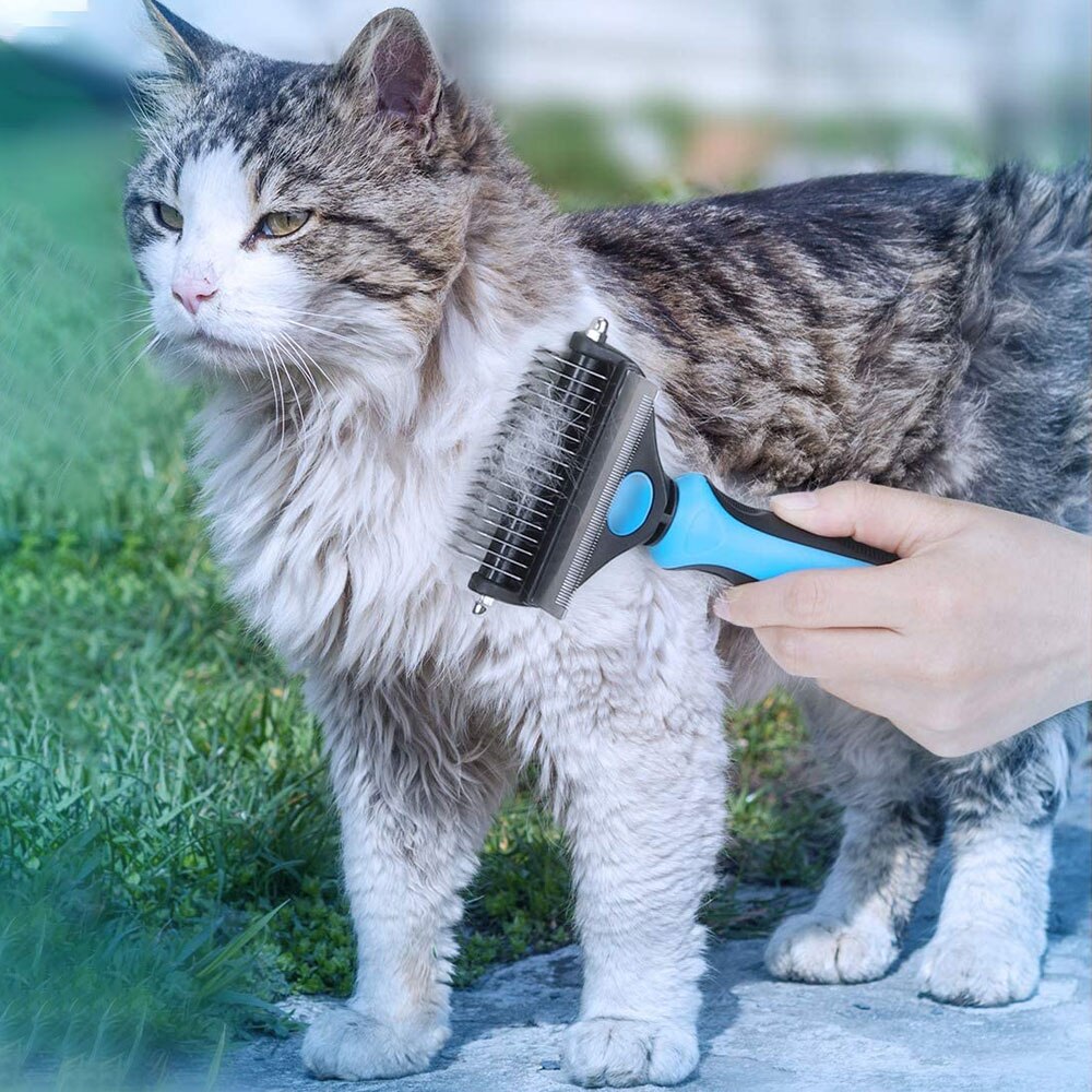 Pet Grooming Borstel Voor Honden Katten 2 In 1 Dematting Ondervacht Hark Voor Matten Klitten Verwijderen Geweldig Voor Korte Tot lang Haar Hond Kat