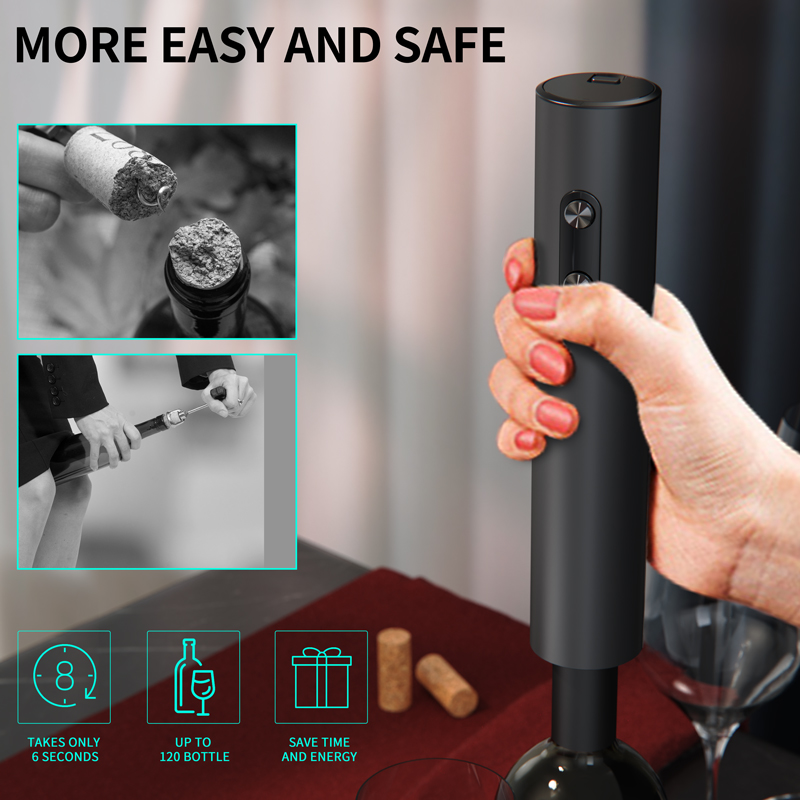 Elektrischer Wein öffner einstellen automatischer Korkenzieher mit Belüfter aus gießer und Folien schneider für Küchen Bar Party