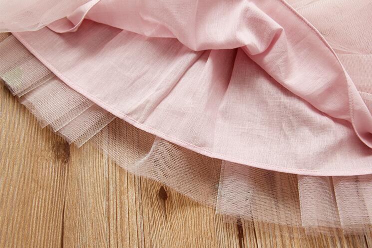 Babymeisjes bloemen borduurwerk tule tutu rokken meisje beige roze effen kleur rok kinderkleding