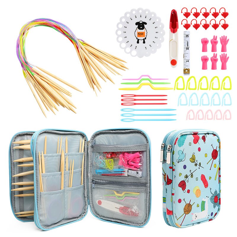 Home Needlework Crochet Set Hand Knitting Needle Set Case All in One Crochet Needle Craft Sweater Weave Tool Stitch Accessories: knitting needle 1